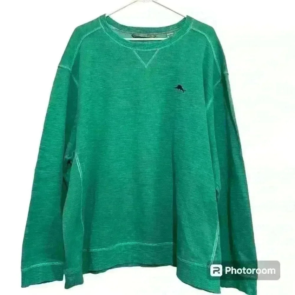 Tomma Bahama Tobago Bay Crewneck Sweatshirt in Teal Green. Men’s Size 2XLB